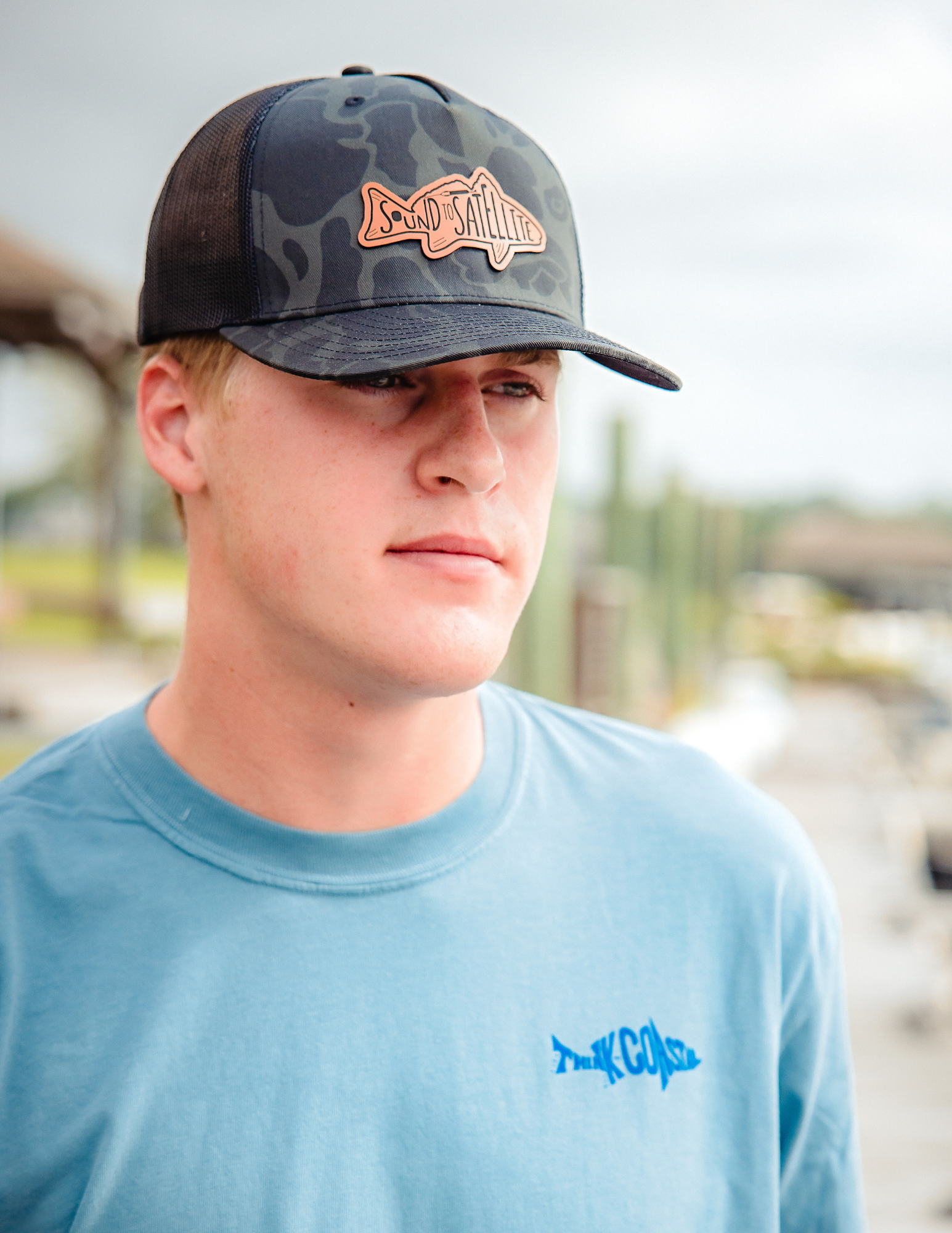 Sound to Satellite Trucker Hat - Black Duck Camo