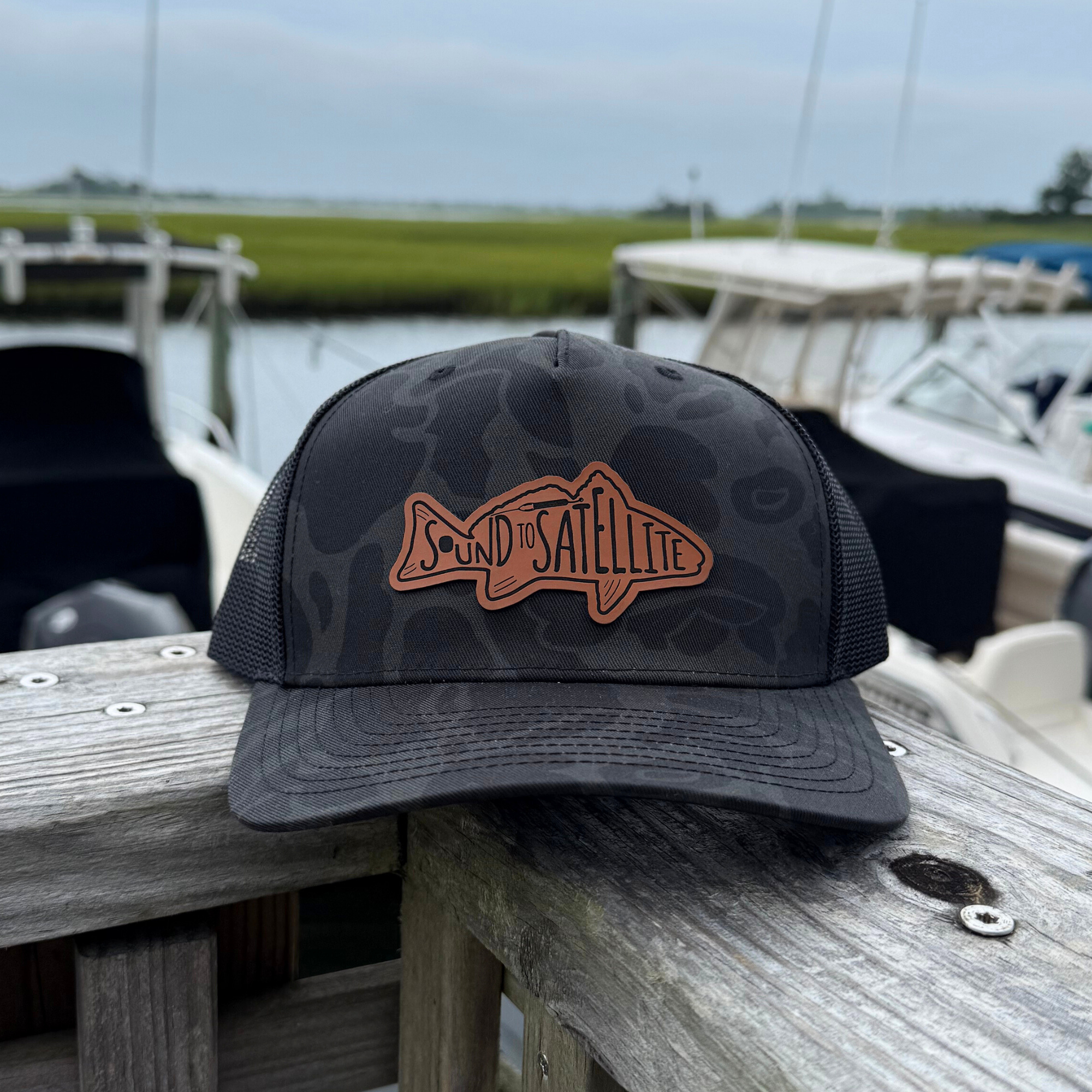 Sound to Satellite Trucker Hat - Black Duck Camo