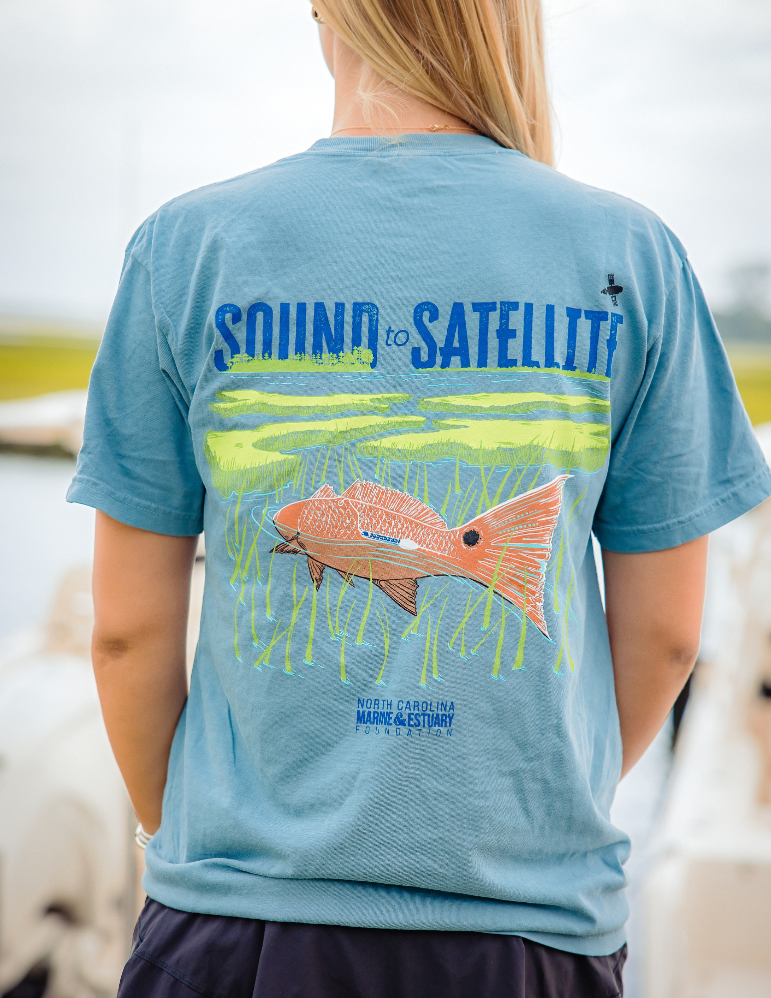 Sound to Satellite Cotton T-shirt - Ice Blue