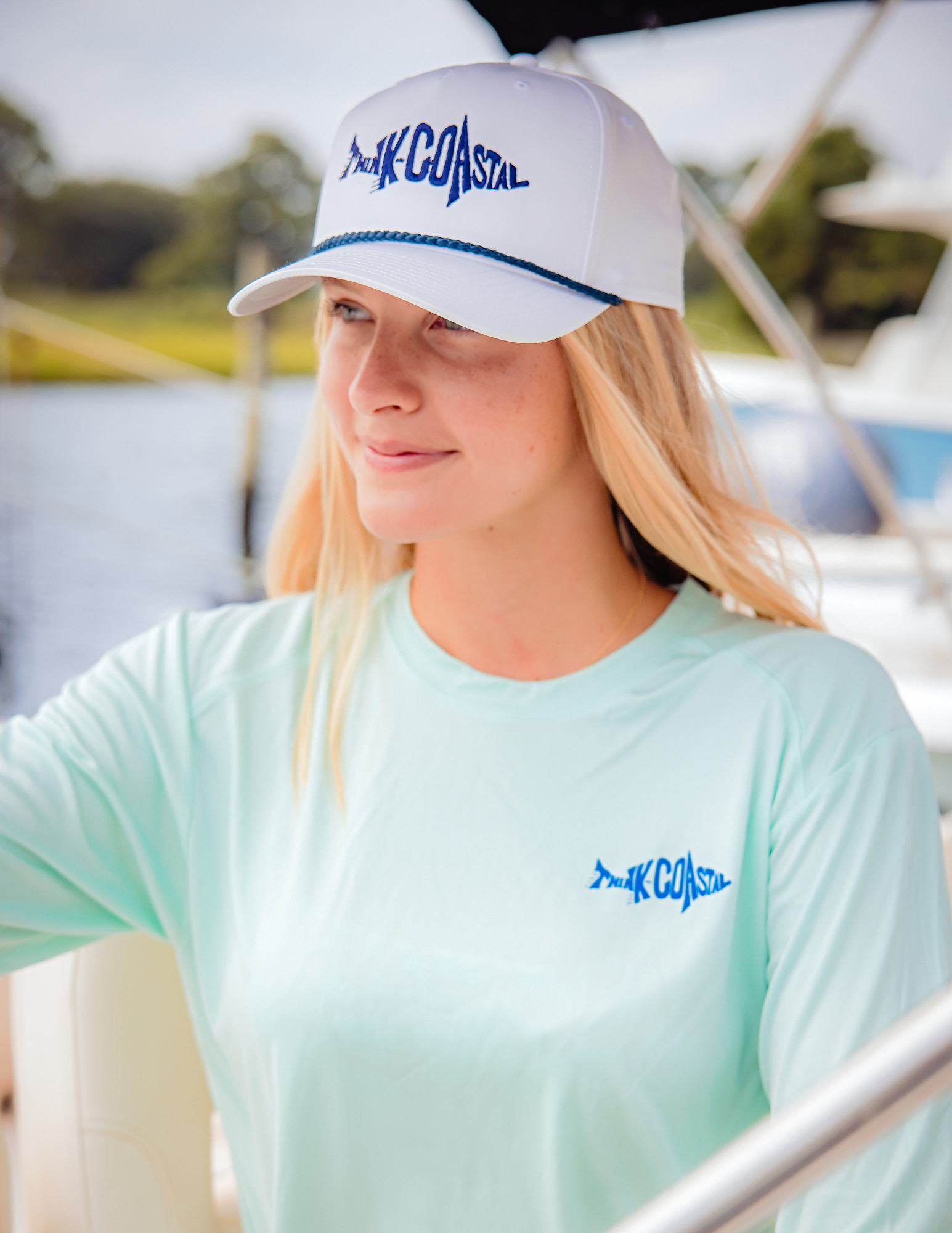 Red Drum Rope Hat - White