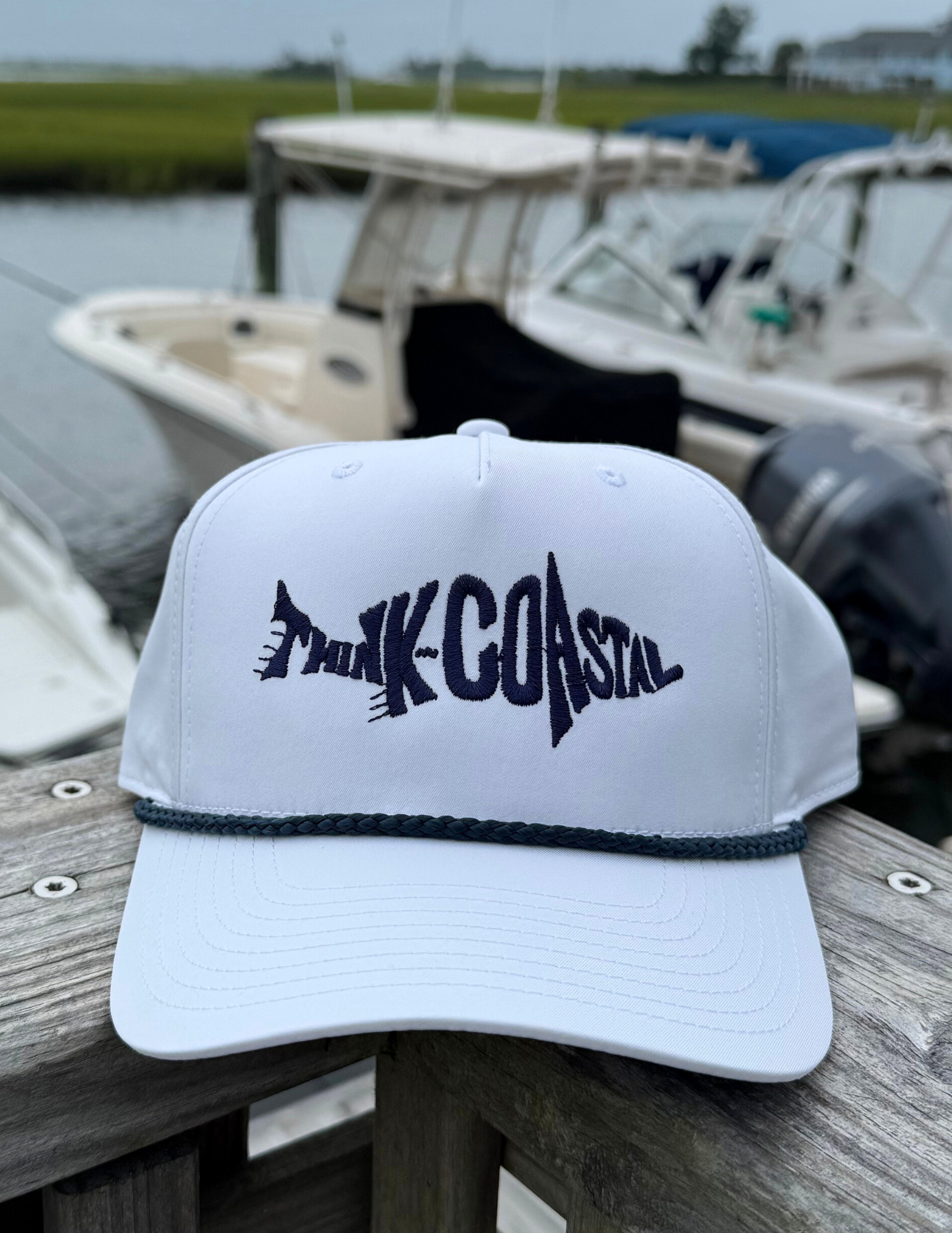 Red Drum Rope Hat - White