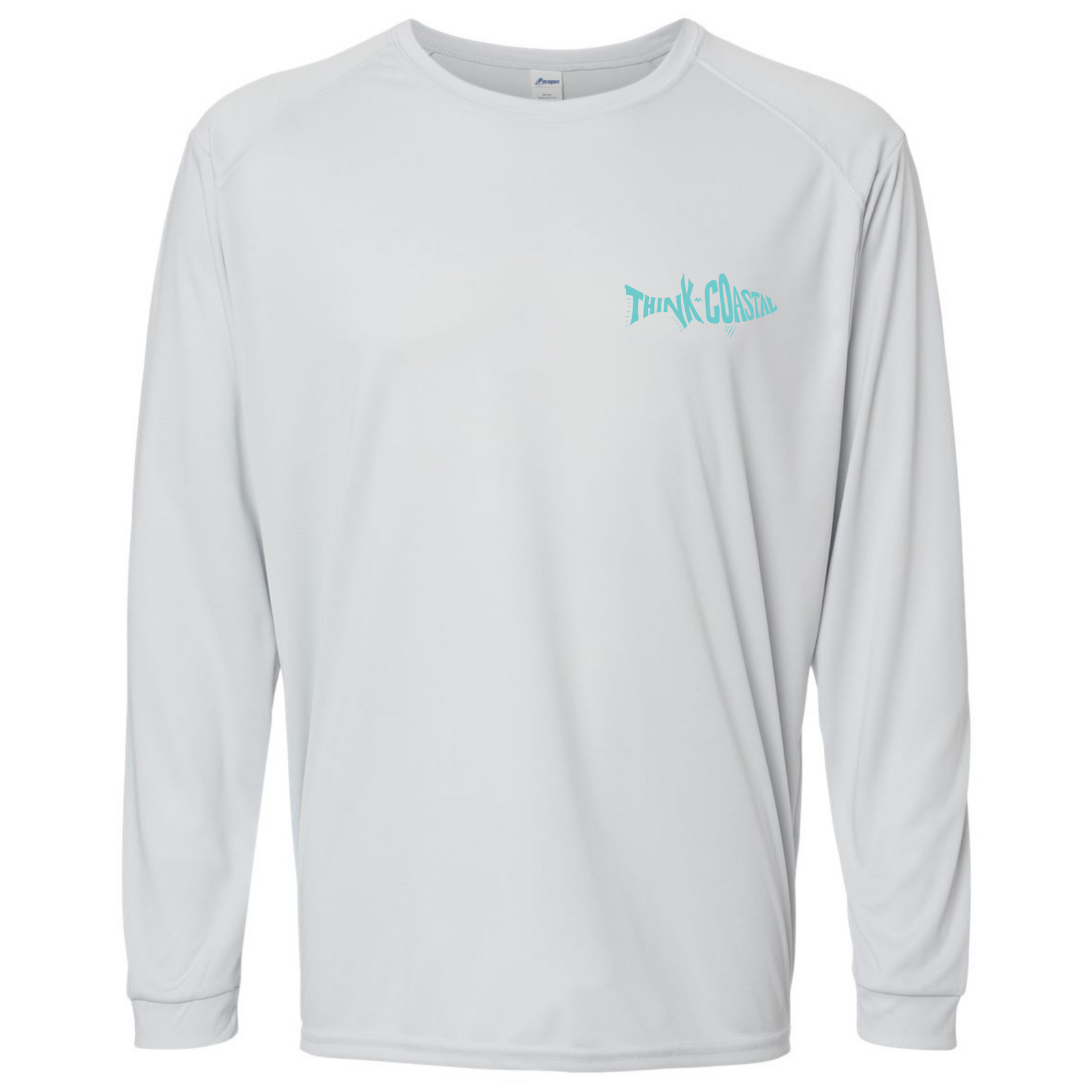 Think Coastal Long-Sleeve Striped Bass Performance Shirt - Aluminum