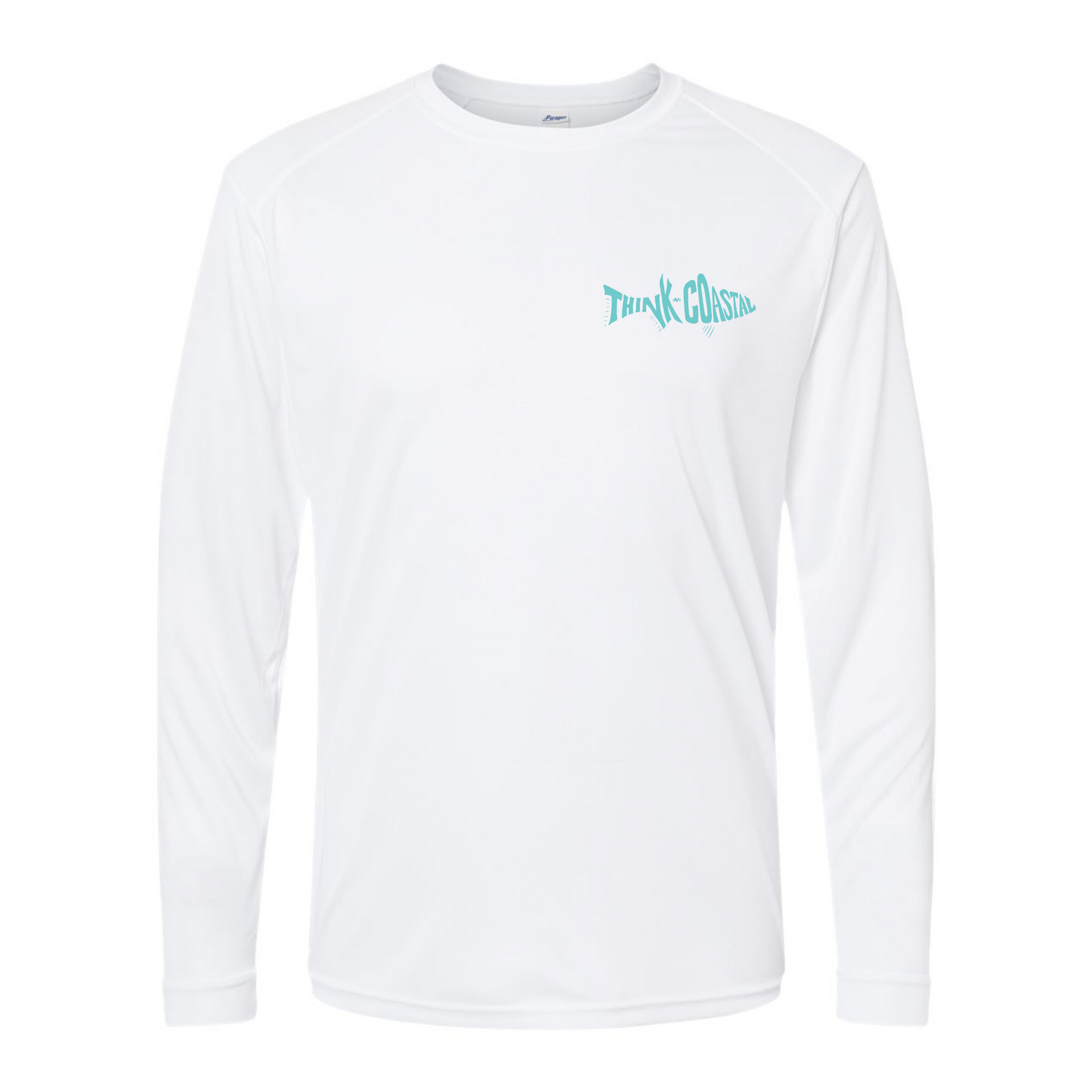 Think Coastal Long-Sleeve Striped Bass Performance Shirt - White